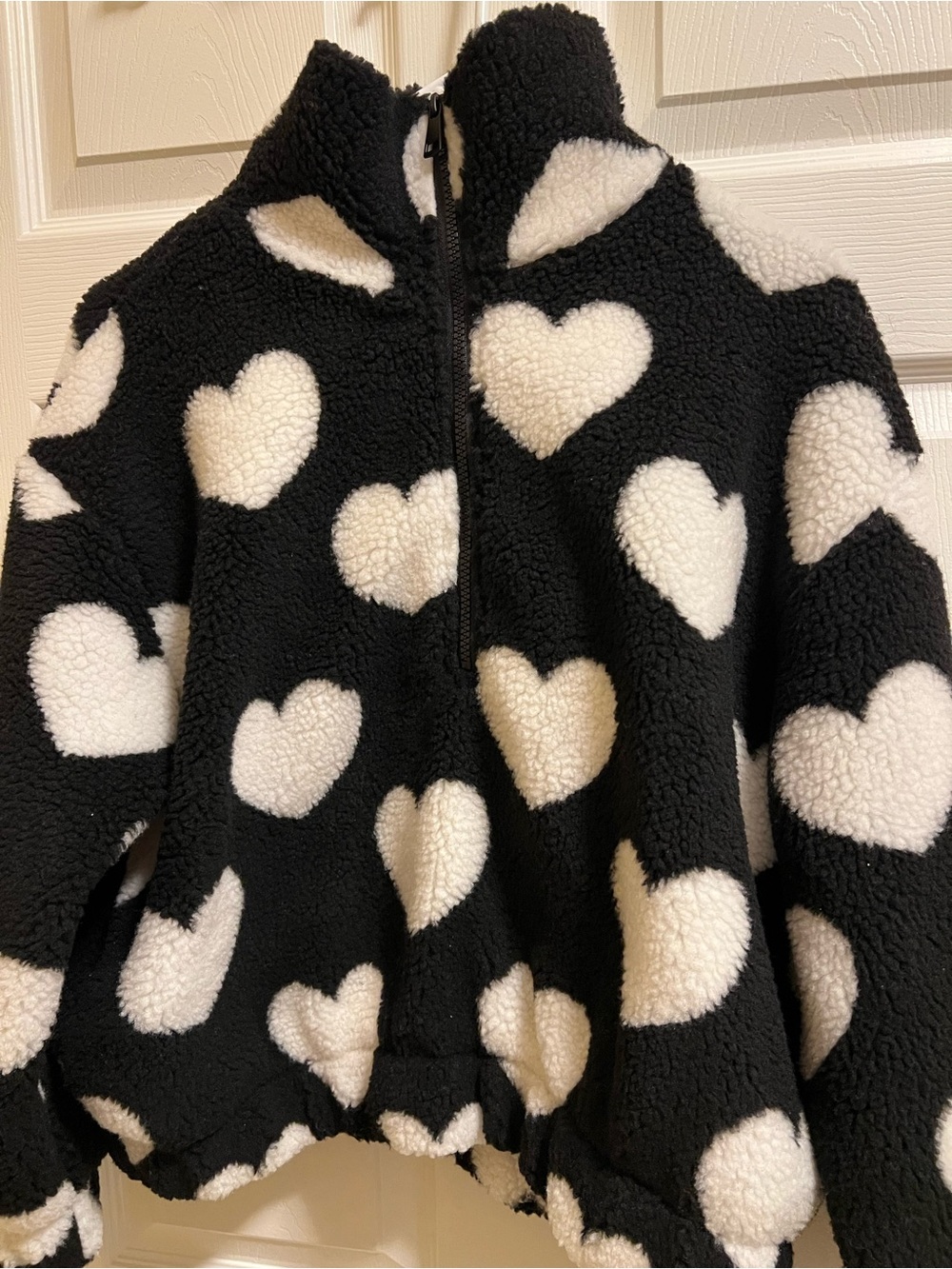 Stoosh Sherpa Half-Zip Hearts Jacket size M, brand new with tag